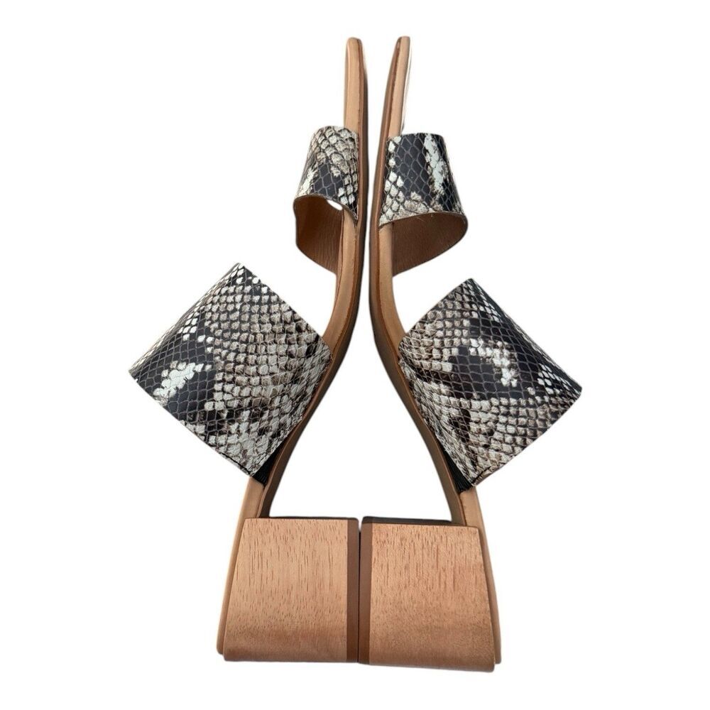 Madewell The Kiera Mule Sandal Women Size 11 Snake Embossed Leather 2" Heel - Picture 4 of 8